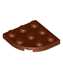 LEGO - Plaat, ronde hoek 3 x 3 - Reddish Brown | N - Thumbnail