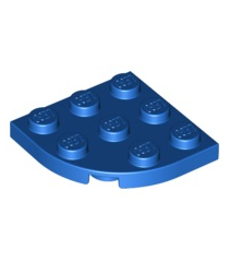 LEGO - Plaat, ronde hoek 3 x 3 - Blue | N - Thumbnail