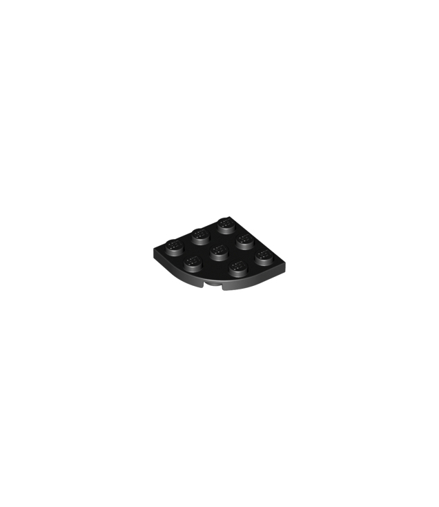 LEGO - Plaat, ronde hoek 3 x 3 - Black | N