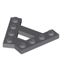 LEGO - Wig, plaat A-vorm met 2 rijen van 4 noppen - Dark Bluish Gray | N - Thumbnail