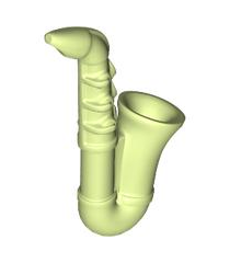 LEGO - Minifiguur-muziekinstrument, saxofoon - Yellowish Green | N - Thumbnail