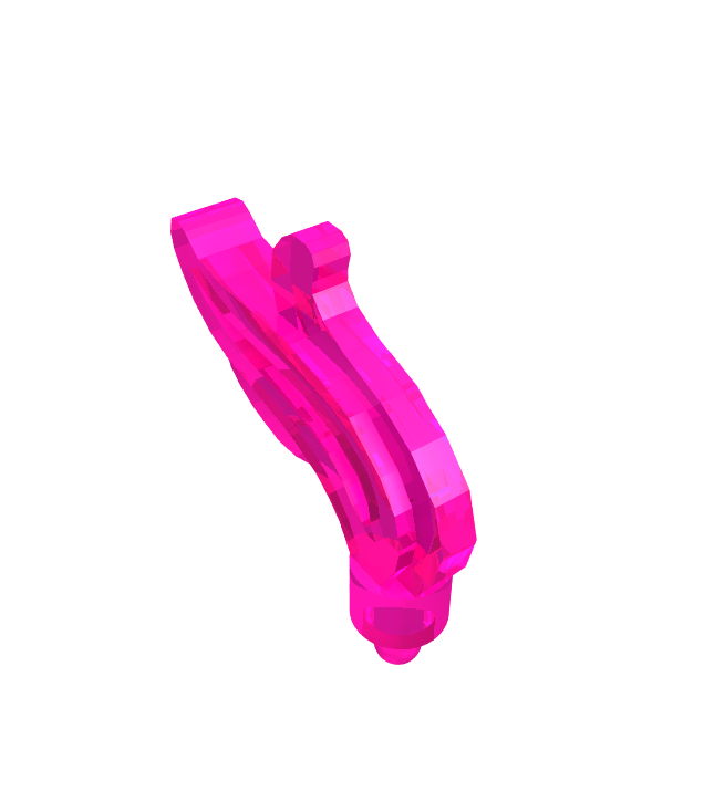 LEGO - Minifiguur-pluim, drievoudig compact / vlam / water met kleine pen - Trans-Dark Pink | N