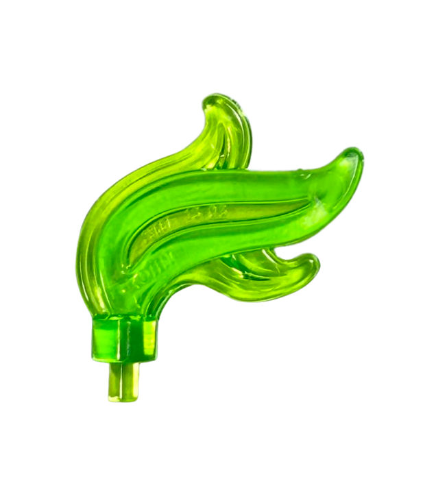 LEGO - Minifiguur-pluim, drievoudig compact / vlam / water met kleine pen - Trans-Bright Green | N