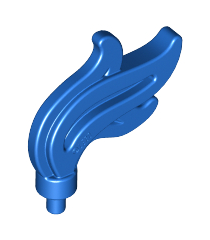 LEGO - Minifiguur-pluim, drievoudig compact / vlam / water met kleine pen - Blue | N - Thumbnail