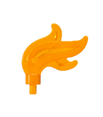 LEGO - Minifiguur-pluim, drievoudig compact / vlam / water met kleine pen - Trans-Orange | N - Thumbnail