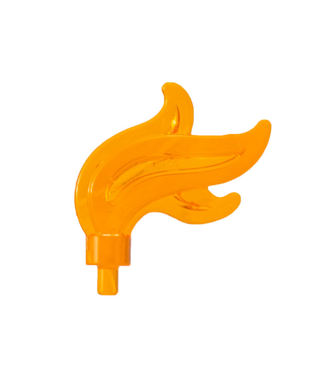 LEGO - Minifiguur-pluim, drievoudig compact / vlam / water met kleine pen - Trans-Orange | N