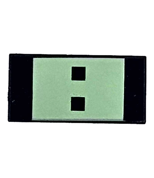LEGO - Tegel 1 x 2 met patroon van geelgroene rechthoek met 2 vierkanten - Black | N