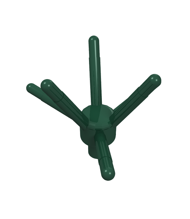 LEGO - Plantenstengel met staaf en 6 zijstengels - Dark Green | N