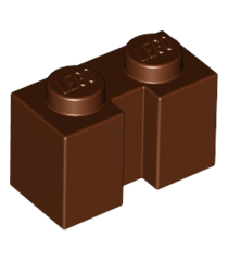 LEGO - Steen, gemodificeerd 1 x 2 met groef - Reddish Brown | N - Thumbnail