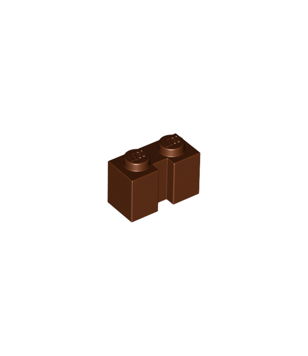 LEGO - Steen, gemodificeerd 1 x 2 met groef - Reddish Brown | N