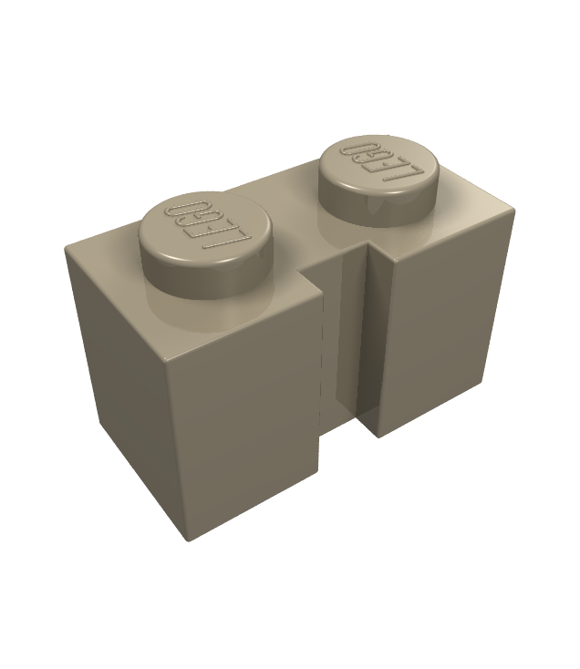 LEGO - Steen, gemodificeerd 1 x 2 met groef - Dark Tan | N
