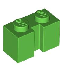 LEGO - Steen, gemodificeerd 1 x 2 met groef - Bright Green | N - Thumbnail
