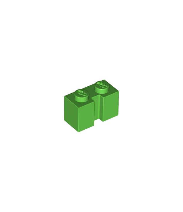 LEGO - Steen, gemodificeerd 1 x 2 met groef - Bright Green | N
