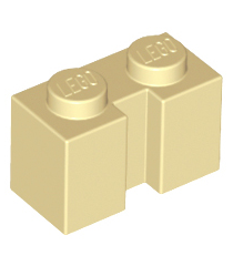 LEGO - Steen, gemodificeerd 1 x 2 met groef - Tan | N - Thumbnail