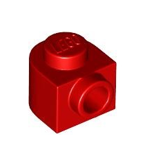 LEGO - Steen, rond 1 x 1 x 2/3 halve cirkel verlengd met zijnop - Red | N - Thumbnail