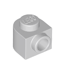 LEGO - Steen, rond 1 x 1 x 2/3 halve cirkel verlengd met zijnop - Light Bluish Gray | N - Thumbnail