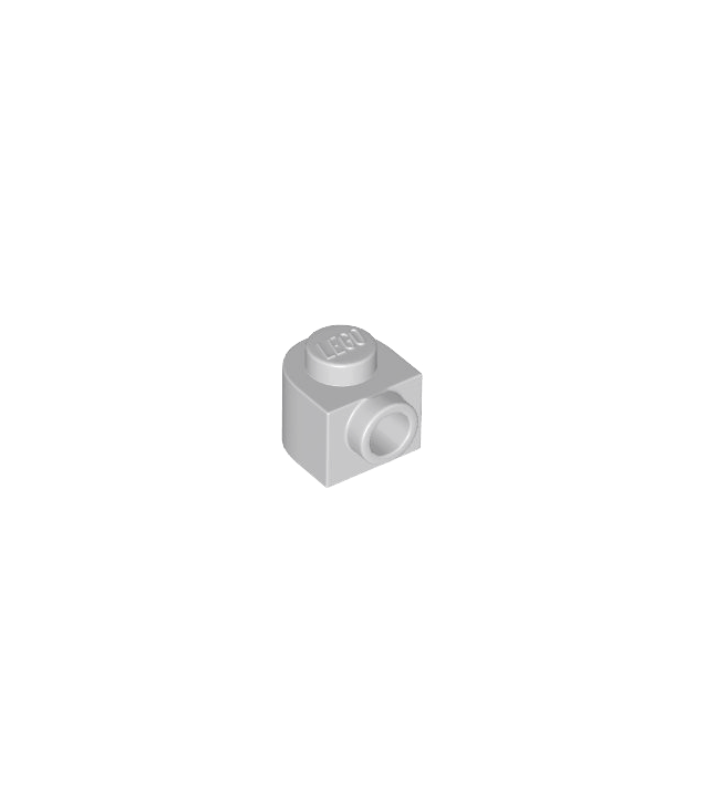 LEGO - Steen, rond 1 x 1 x 2/3 halve cirkel verlengd met zijnop - Light Bluish Gray | N