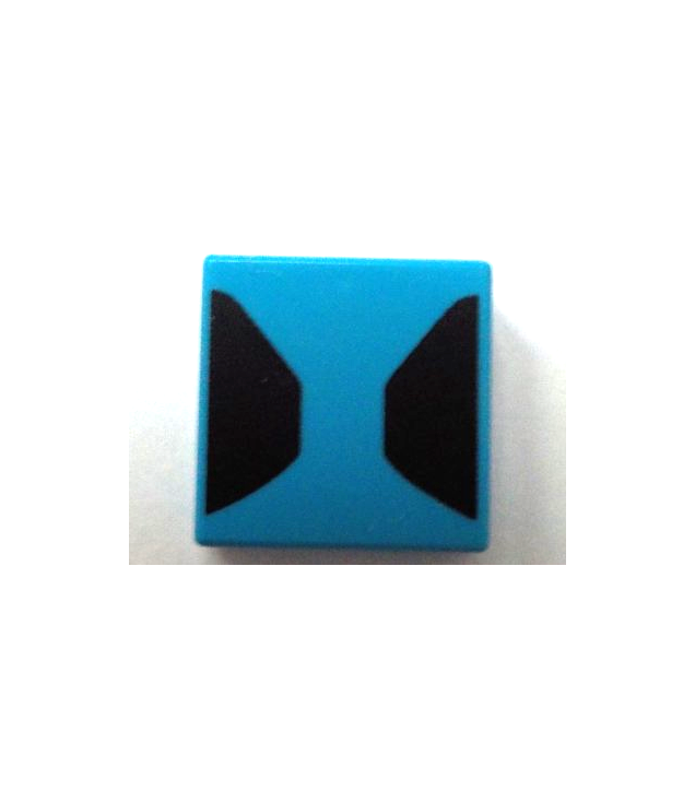 LEGO - Tegel 1 x 1 met patroon van zwarte trapeziums - Dark Azure | N