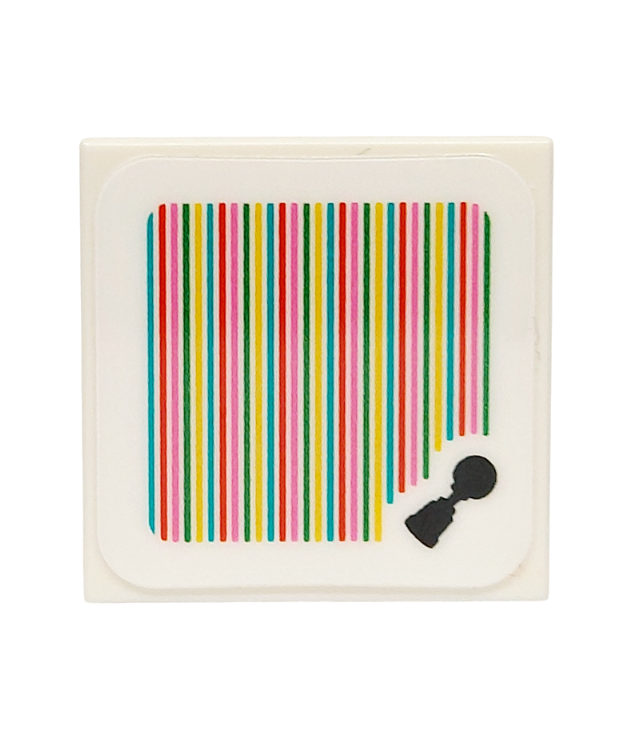 LEGO - Tegel 2 x 2 met Super Mario-scan­code en hoornpatroon (sticker) - set 72035 - White | N