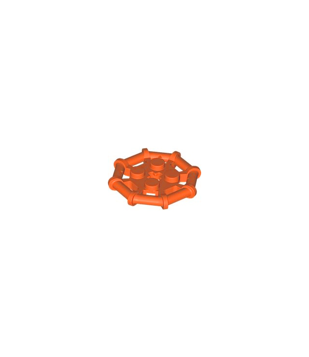LEGO - Plaat, gemodificeerd 2 x 2 met achtkantig staafframe, versterkt, volledig ronde noppen - Reddish Orange | N