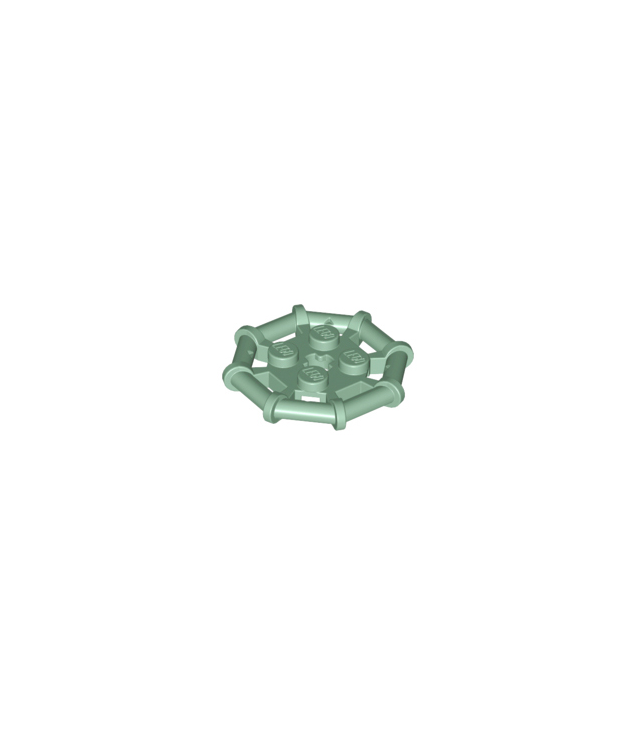 LEGO - Plaat, gemodificeerd 2 x 2 met achtkantig staafframe, versterkt, volledig ronde noppen - Sand Green | N