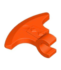 LEGO - Minifiguur-wapen, bijlblad met clip - Reddish Orange | N - Thumbnail