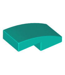 LEGO - Helling, gebogen 2 x 1 x 2/3 - Dark Turquoise | N - Thumbnail