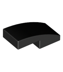 LEGO - Helling, gebogen 2 x 1 x 2/3 - Black | N - Thumbnail