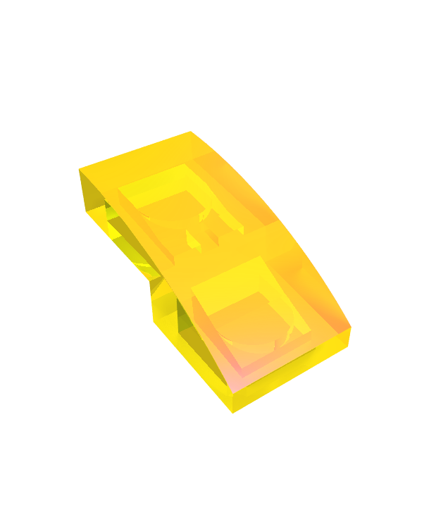 LEGO - Helling, gebogen 2 x 1 x 2/3 - Trans-Yellow | N