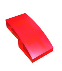 LEGO - Helling, gebogen 2 x 1 x 2/3 - Trans-Red | N - Thumbnail