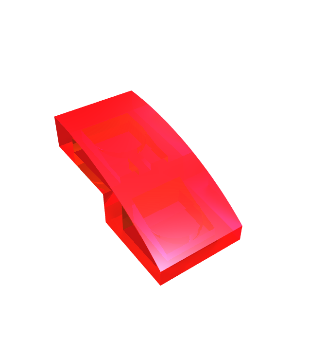 LEGO - Helling, gebogen 2 x 1 x 2/3 - Trans-Red | N