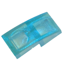 LEGO - Helling, gebogen 2 x 1 x 2/3 - Satin Trans-Light Blue | N - Thumbnail