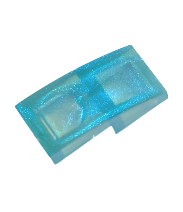 LEGO - Helling, gebogen 2 x 1 x 2/3 - Satin Trans-Light Blue | N