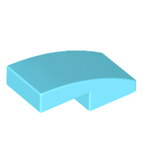LEGO - Helling, gebogen 2 x 1 x 2/3 - Medium Azure | N - Thumbnail