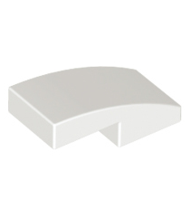 LEGO - Helling, gebogen 2 x 1 x 2/3 - White | N - Thumbnail