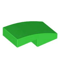 LEGO - Helling, gebogen 2 x 1 x 2/3 - Bright Green | N - Thumbnail