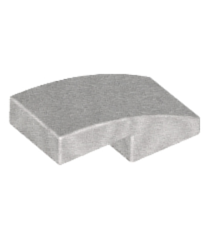 LEGO - Helling, gebogen 2 x 1 x 2/3 - Metallic Silver | N - Thumbnail