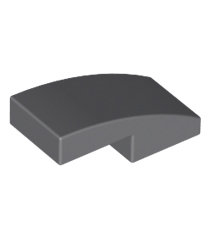 LEGO - Helling, gebogen 2 x 1 x 2/3 - Dark Bluish Gray | N - Thumbnail
