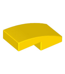 LEGO - Helling, gebogen 2 x 1 x 2/3 - Yellow | N - Thumbnail