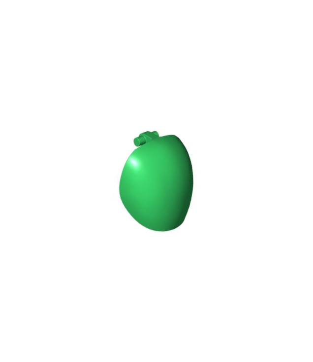 LEGO - Grote figuur-pantser, rond en glad met staaf-handgreep – open uiteinden - Green | N