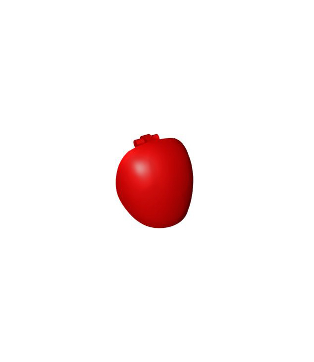 LEGO - Grote figuur-pantser, rond en glad met staaf-handgreep – open uiteinden - Red | N