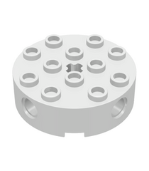 LEGO - Steen, rond 4 x 4 met 4 zijpennengaten en centraal as-gat - White | N - Thumbnail