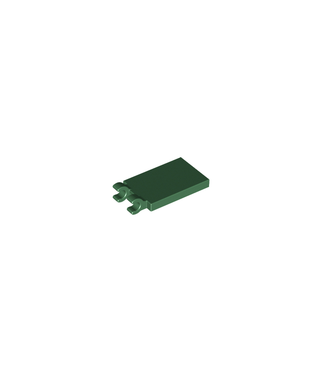LEGO - Tegel, gemodificeerd 2 x 3 met 2 open O-clips - Dark Green | N