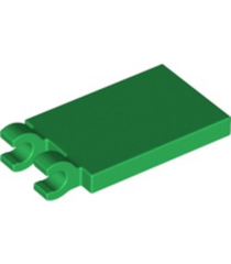 LEGO - Tegel, gemodificeerd 2 x 3 met 2 open O-clips - Green | N - Thumbnail