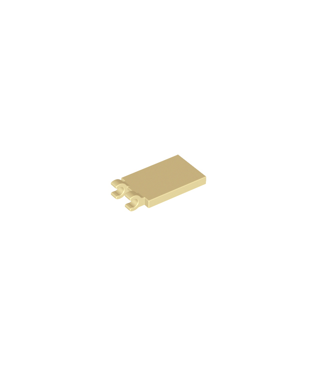 LEGO - Tegel, gemodificeerd 2 x 3 met 2 open O-clips - Tan | N