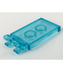LEGO - Tegel, gemodificeerd 2 x 3 met 2 open O-clips - Trans-Light Blue | N - Thumbnail