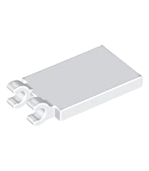 LEGO - Tegel, gemodificeerd 2 x 3 met 2 open O-clips - White | N - Thumbnail