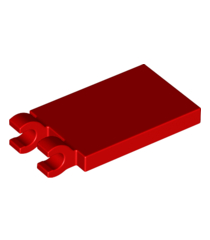 LEGO - Tegel, gemodificeerd 2 x 3 met 2 open O-clips - Red | N - Thumbnail