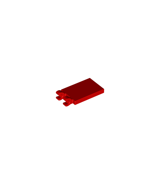 LEGO - Tegel, gemodificeerd 2 x 3 met 2 open O-clips - Red | N