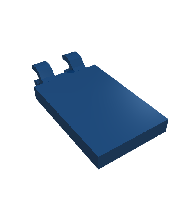 LEGO - Tegel, gemodificeerd 2 x 3 met 2 open O-clips - Dark Blue | N
